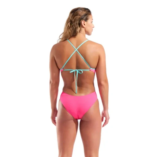 010350-970-WOMEN'S ARENA SWIMSUIT TIE BACK SOLID-002 Arena Kupaći kostim za plivanje - Tie Back Solid (Pink)