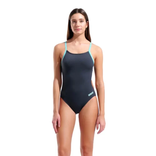 004766-588-WOMEN'S TEAM SWIMSUIT CHALLENGE SOLID-001 Arena Kupaći kostim za plivanje - Team Challenge Solid Asphalt Water Limited Edition