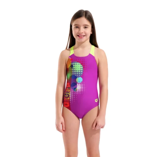 010745-960-G ARENA DOTS SWIMSUIT SWIM PRO BACK-001 Arena Kupaći kostim za devojčice - Dots Swimsuite Pro Back Pink