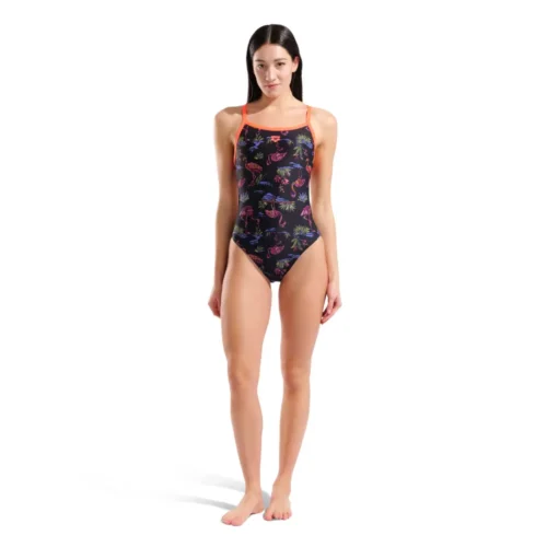 011661-590-W ARENA FLAMINGO SWIMSUIT CHALLENGE BACK-003 Arena Kupaći kostim za plivanje - Flamingo Challenge Back