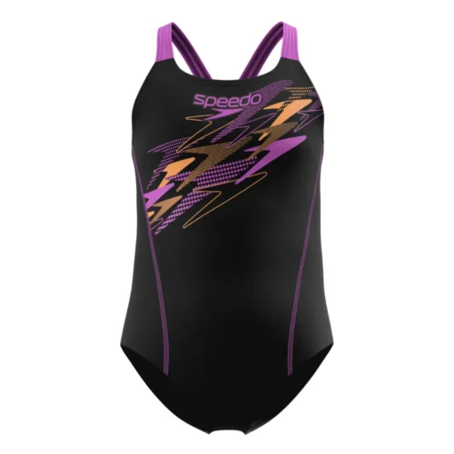 8-13458005-Y1 Speedo Kupaći kostim za devojčice - Medley Logo Medalist 1pcs Black Plum