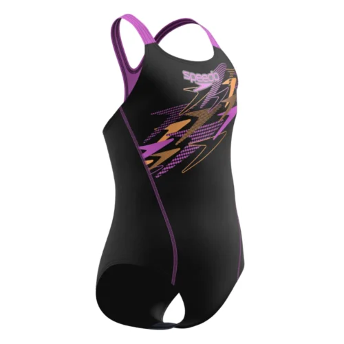 8-13458005-Y2 Speedo Kupaći kostim za devojčice - Medley Logo Medalist 1pcs Black Plum