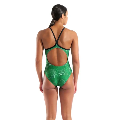 010155-600-WOMEN'S ARENA FIREFLOW SWIMSUIT LIGHTDROP BACK-002 Arena Kupaći kostim za plivanje - Fireflow Light drop Back Green