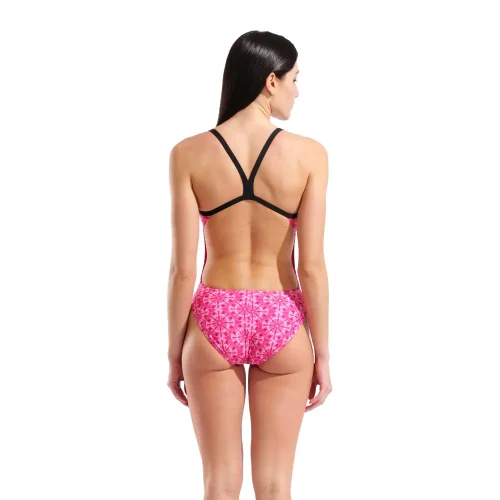 011649-590-W ARENA FLORAL SWIMSUIT CHALLENGE BACK-002 Arena Kupaći kostim za plivanje - Challenge Back Floral Pink